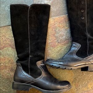 Sofft Tall zip suede Boots Black sz 9 leather comfort! Orig $225